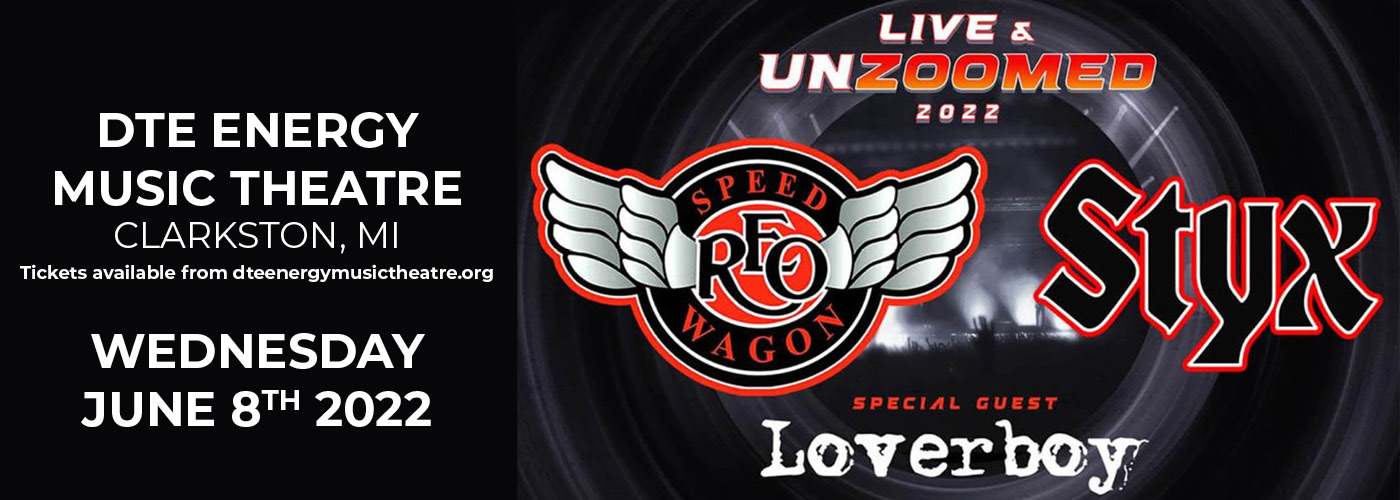 REO Speedwagon and Styx Live and Unzoomed 2022 Tour Tickets 8th June
